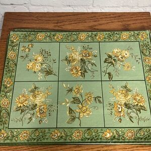 APRIL CORNELL 2000 set of 4 cotton, green and yellow